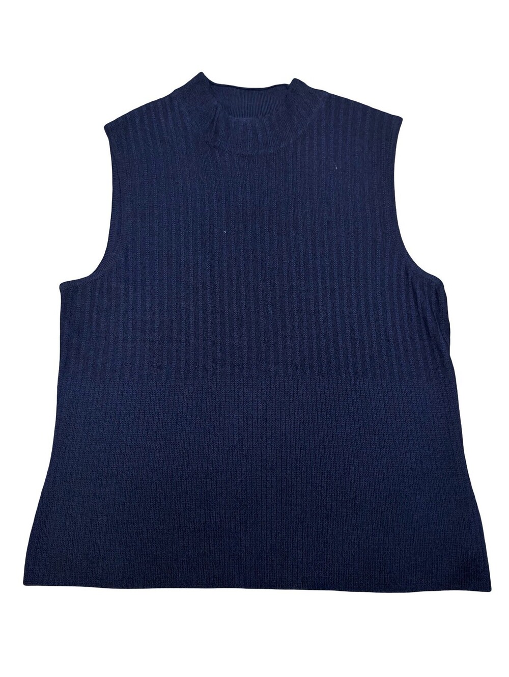 St. John Sport Knit Top Womens P XS Navy Blue Short Sleeve Sweater